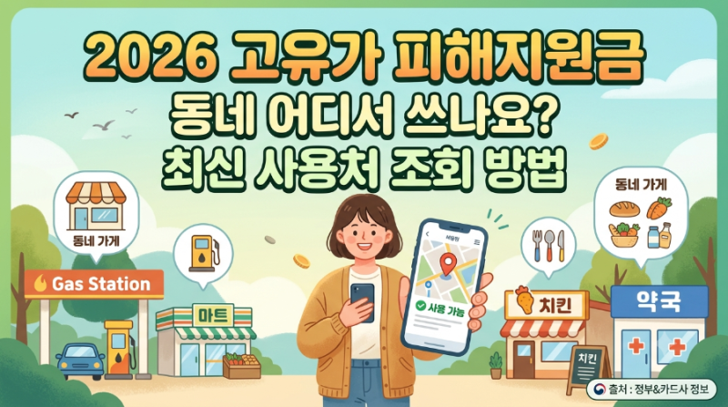 2026 고유가 피해지원금 어디서 쓸수있을까 사용처 조회 방법 꿀팁