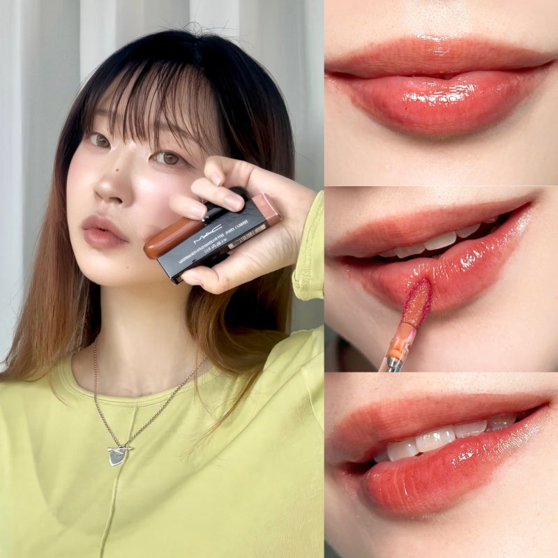 MAC 맥 러스터글래스 립틴트 시즐드피치 웜톤 추천 올리브영 단독컬러
