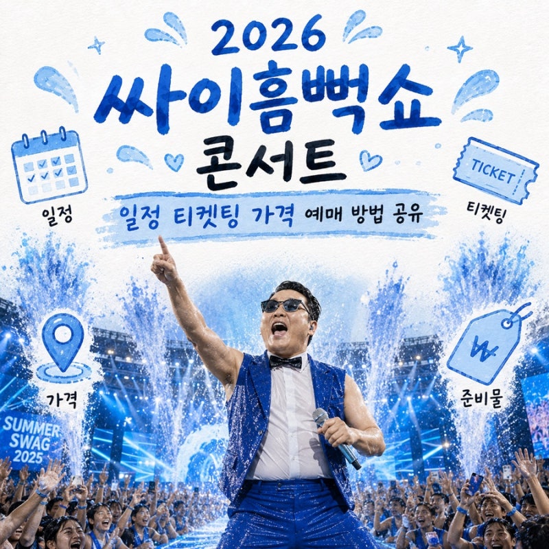 2026 싸이흠뻑쇼 콘서트 일정 티켓팅 가격 예매 방법 공유