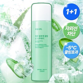  식물나라 제주 알로에 쿨링 선 스프레이 100mL 2개 - 시원하고 가볍게 바르는 SPF50+ PA+++