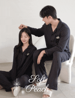  보들 피치스킨 기모 파자마 - 부드러운 촉감의 커플 잠옷