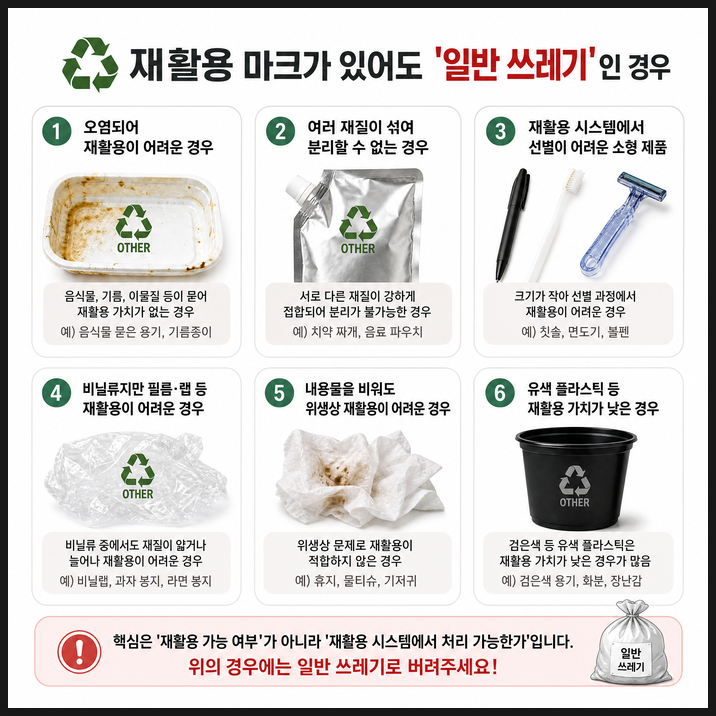 분리수거의 배신 ｜재활용 마크 있어도 일반쓰레기인 품목 정리
