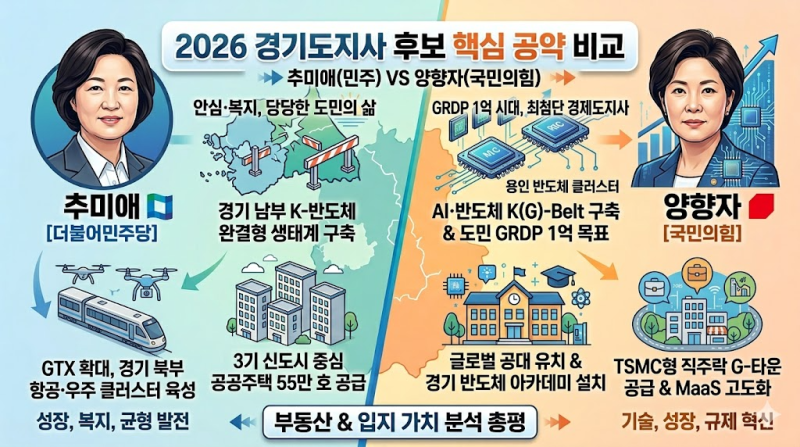 2026 경기도지사 후보 최신 공약 완벽 해부: 추미애 vs 양향자