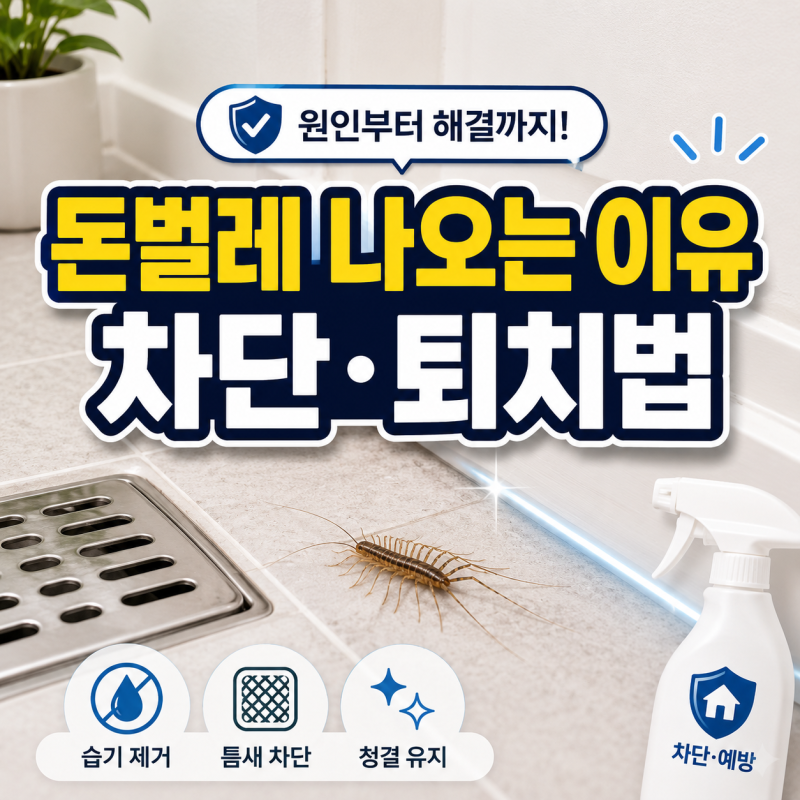 갑자기 돈벌레 나오는 이유, 원인 차단과 확실한 퇴치법