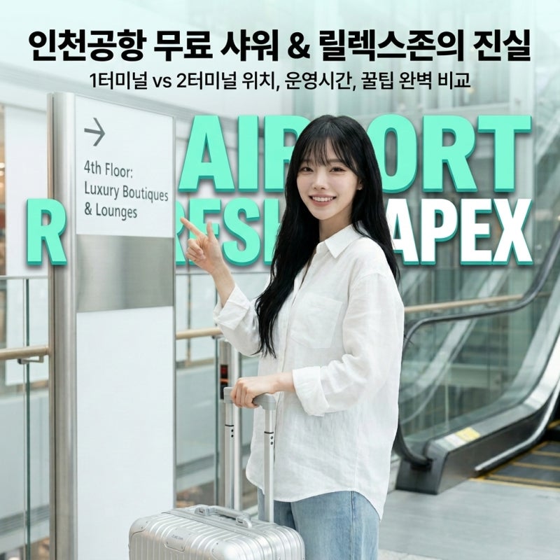 [인천공항 꿀팁] 1터미널 vs 2터미널 무료 샤워실 & 릴렉스존 위치 및 이용 꿀팁 총정리 ✈️