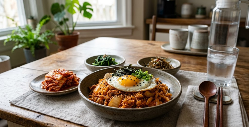 집에서 만드는 맛있는 김치볶음밥 레시피 — 밥알 하나하나 살아있는 황금 볶음밥 만드는 법....