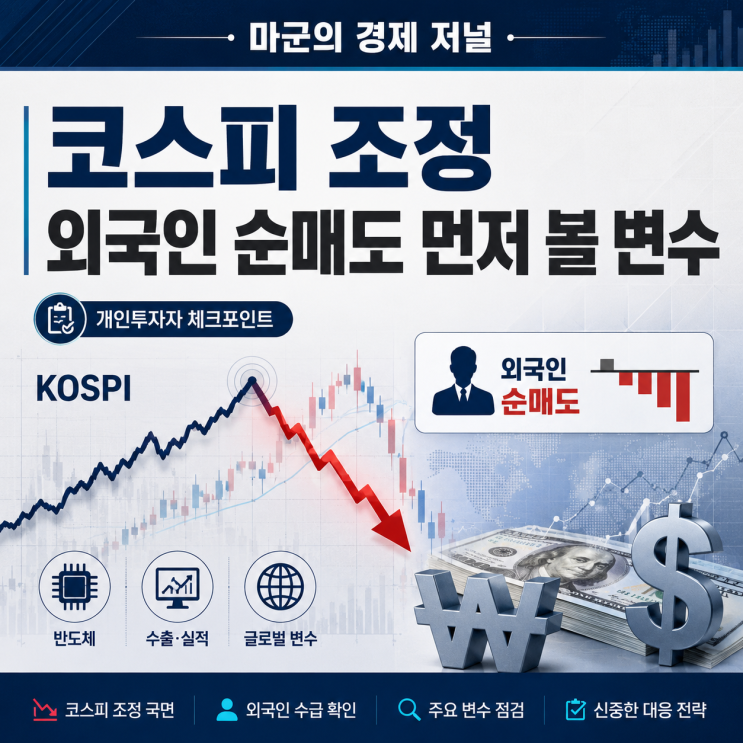  코스피 조정 외국인 순매도 먼저 볼 변수
