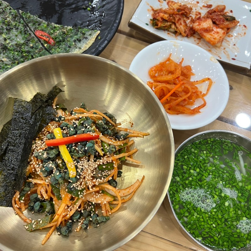 화순 수제비 맛집 사평다슬기수제비 전 비빔밥 후기