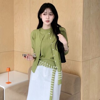 26SS 촉감니트 가디건 반팔 풀오버 숄가디건 - 부드럽고 가벼운 여름 니트