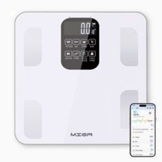  MIGA 스마트 가정용 블루투스 LCD 강화유리 인바디 체지방 체중계 - 정밀 측정과 앱 연동
