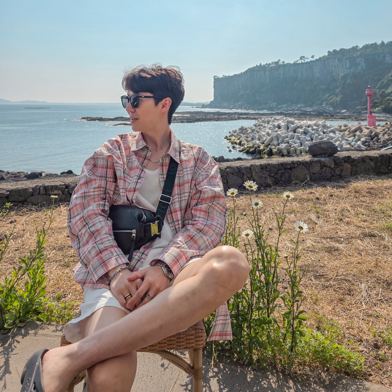 커스텀멜로우 레드 오버사이즈 핏 체크 셔츠 ｜ CWSAM26204REX ｜ Red Oversized Fit Check Shirt 구매후....
