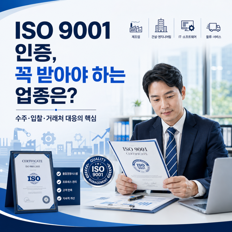  ISO 9001 인증, 꼭 받아야 하는 업종은?