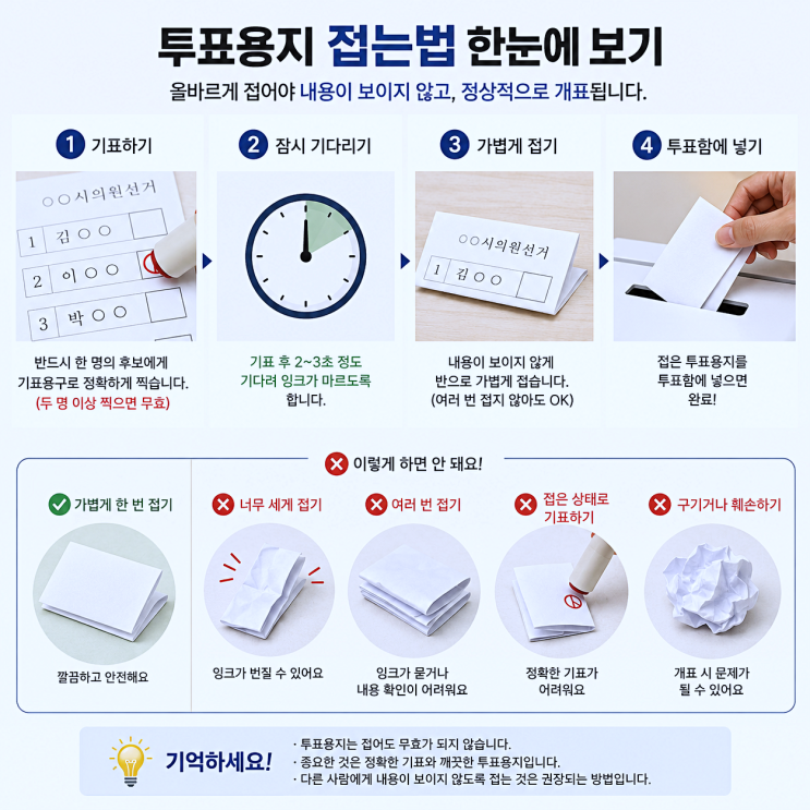  지방선거 투표용지 접는법 무효표 될까 가장 많이 헷갈리는 부분