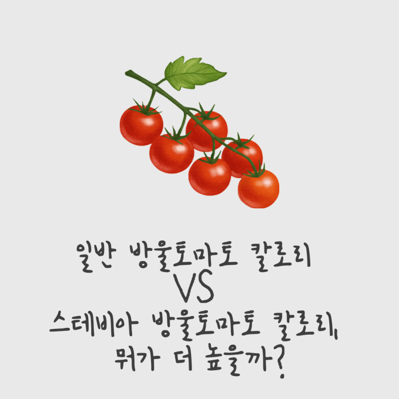 일반 방울토마토 칼로리 vs 스테비아 방울토마토 칼로리, 뭐가 더 높을까?