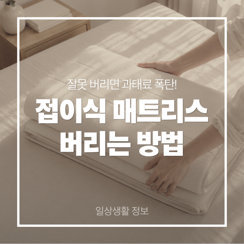 접이식 매트리스 버리는법, 잘못 버리면 과태료 폭탄! 쉽고 깔끔하게 버리는 팁