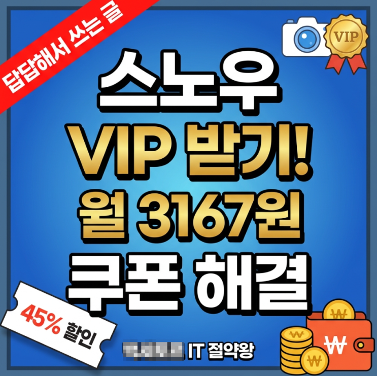  스노우 VIP 쿠폰 사용해서 반값가능 | 정가로 쓰는 분들 답답합니다
