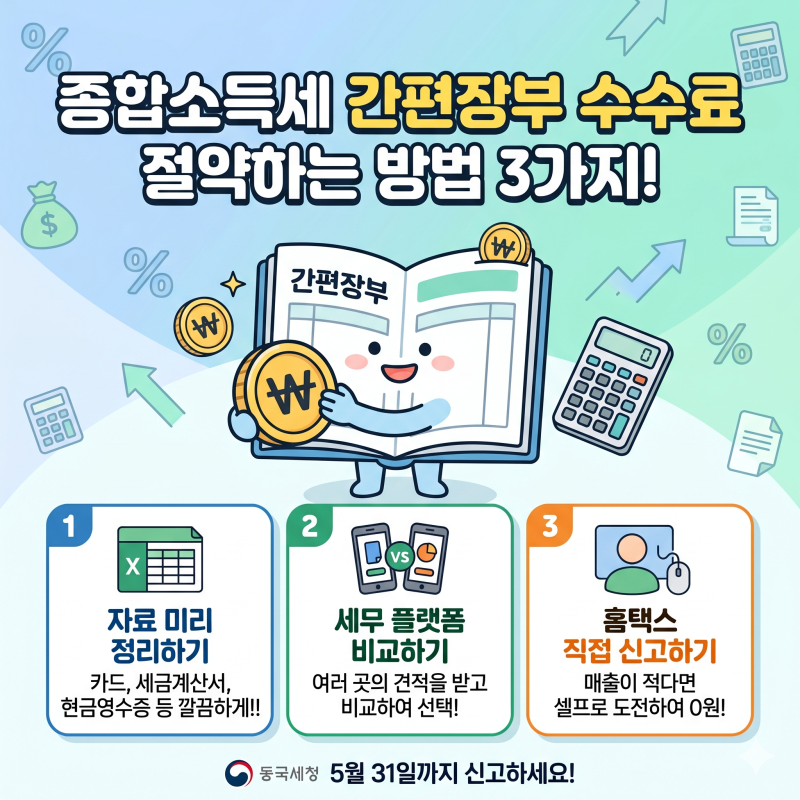 종합소득세 간편장부 수수료 아끼는 법 3가지 (+ 세무사 대행 비용, 기준경비율)