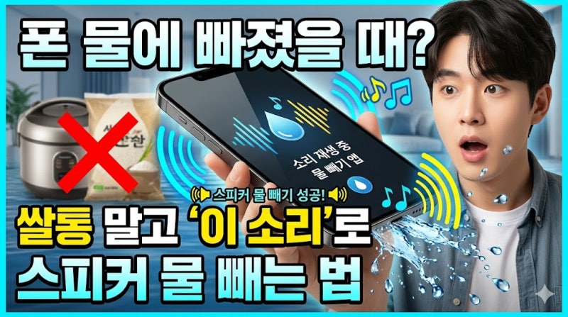 폰 물에 빠졌을 때? 쌀통 말고 '이 소리'로 스피커 물 빼는 법