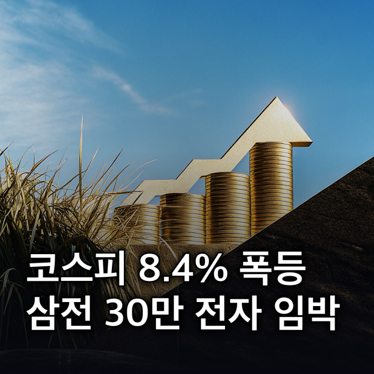  코스피 8.4% 급등, 7800 탈환 삼성전자 ‘30만’ 눈앞