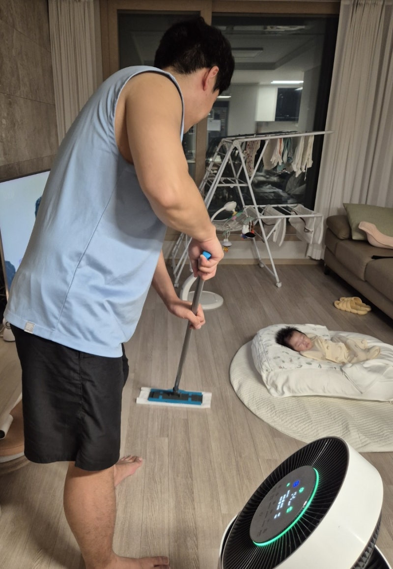 다이소 물걸레 밀대 & 청소포, 신생아 매트 거실 청소 추천템 후기