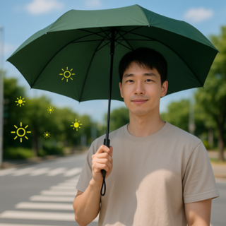  자외선 99% 차단 남자양산 3단 접이식 암막 우양산