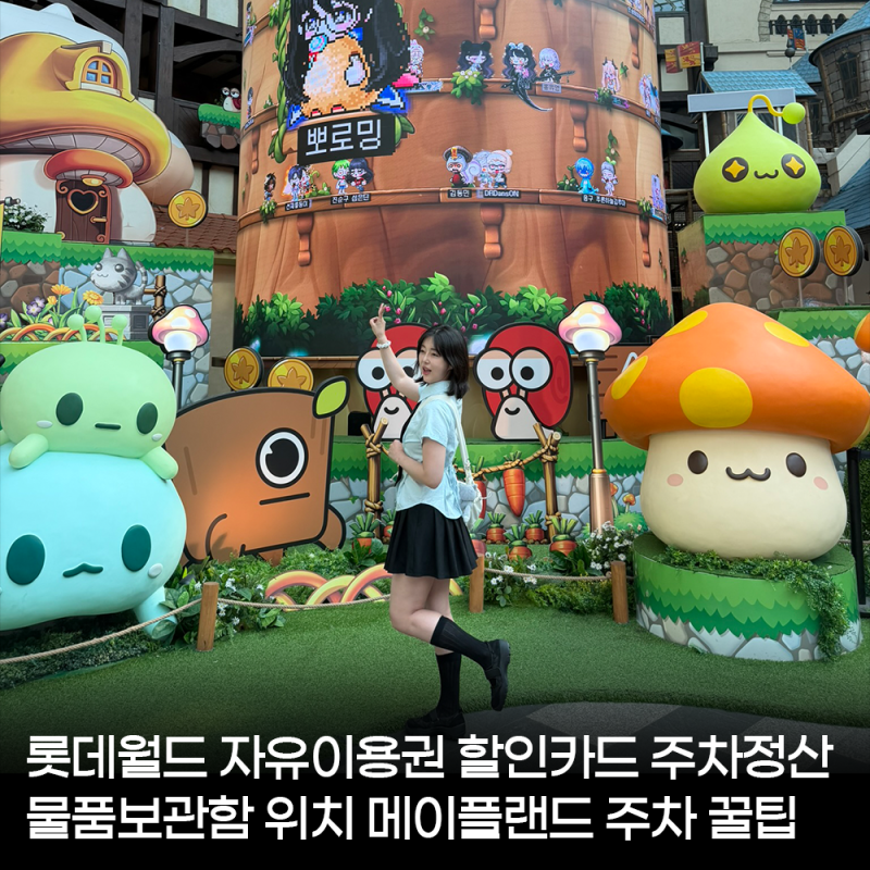 롯데월드 자유이용권 할인카드 주차정산 물품보관함 위치 메이플랜드 주차 꿀팁