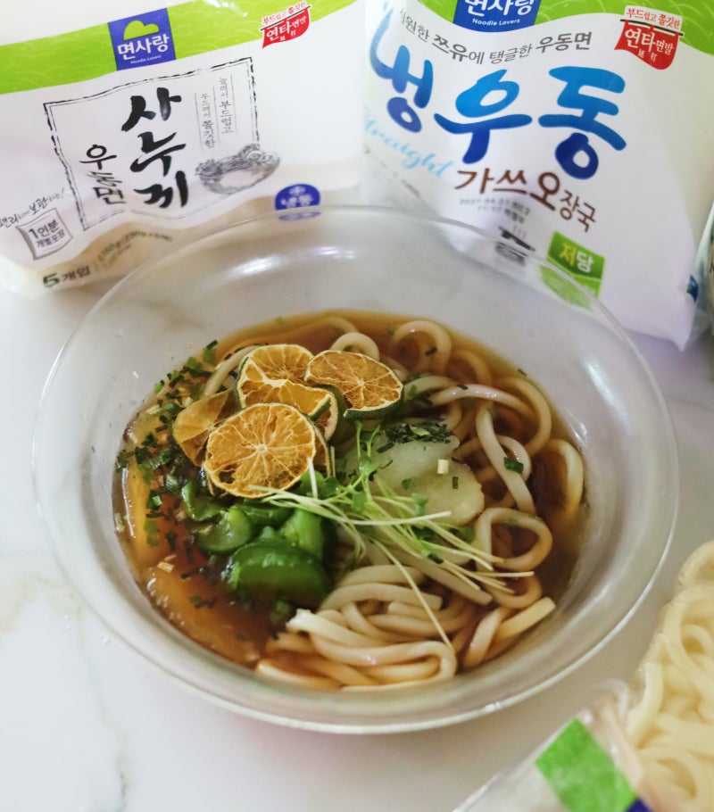 냉우동 레시피 면사랑 사누끼우동면 가쓰오우동 우동면요리 만들기
