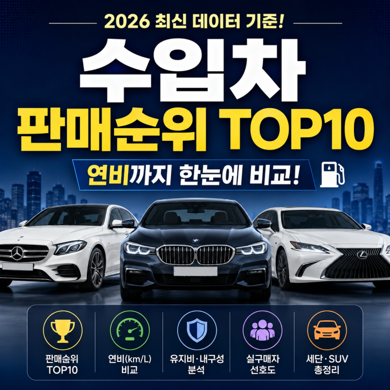 수입차 판매순위 TOP10, 전기차 vs 하이브리드? 유지비까지 총 정리