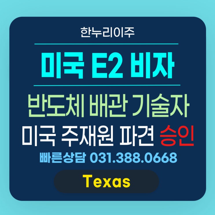  미국 반도체 현장 파견, E2비자 인터뷰 영사 반복 질문 후 승인