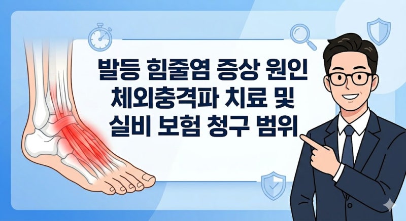 발등 힘줄염 증상 원인 체외충격파 치료 및 실비 보험 청구 범위