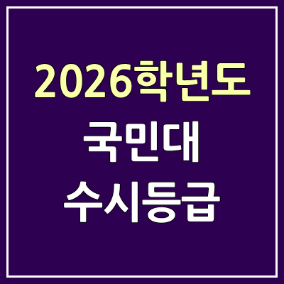 2026 국민대 수시등급, 커트라인, 입결 | 국민대학교 예비번호