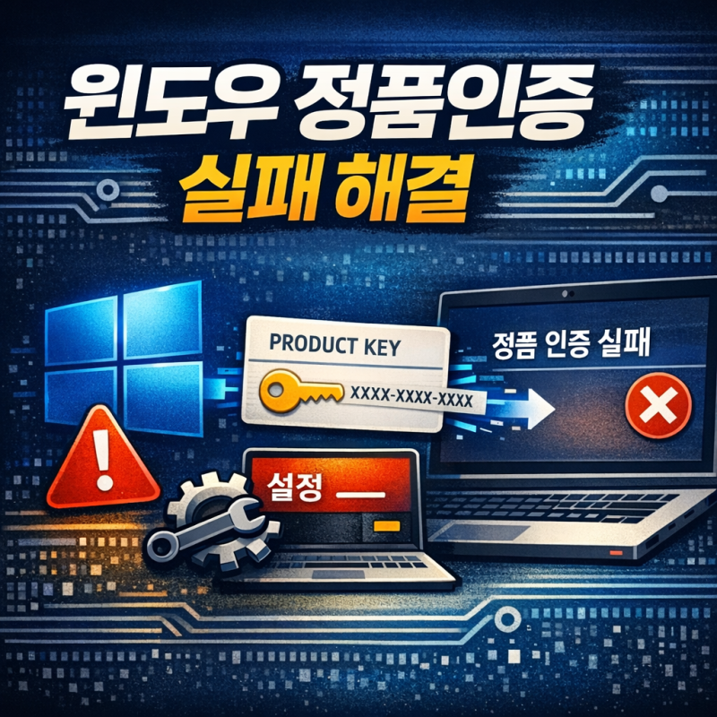 윈도우 정품인증 실패 원인과 해결 방법｜Windows 10·11 버전별 차이 정리