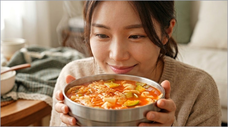  비 오는 날 이거 한 그릇이면 끝! 얼큰한 김치 수제비 레시피