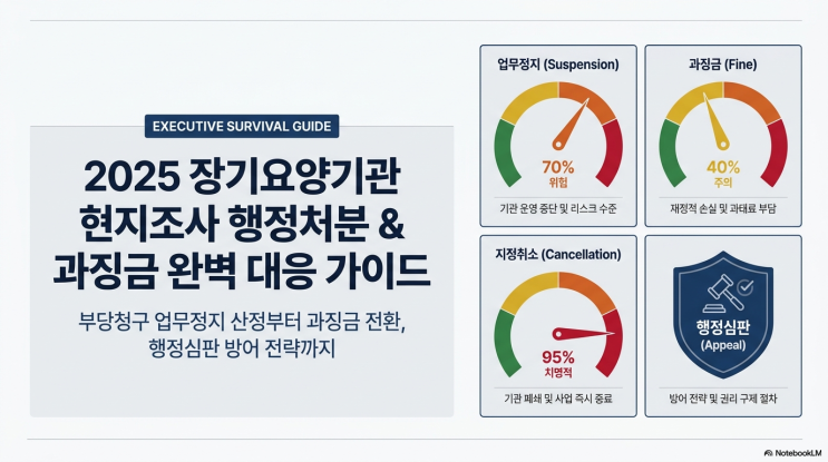  장기요양기관 행정처분 업무정지 일수 기준과 과징금 전환 조건