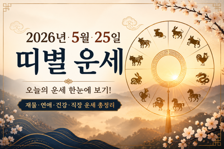  2026년 5월 25일 띠별 운세 총정리｜오늘의 흐름과 기운 보기