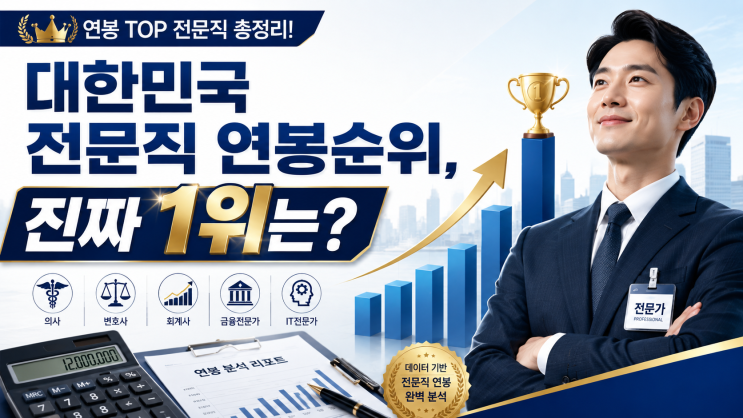  대한민국 전문직 연봉순위, 진짜 많이 버는 직업은 따로 있습니다