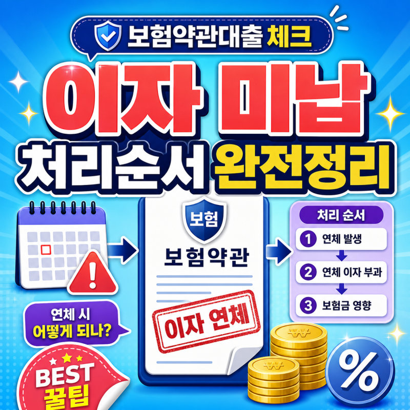 보험약관대출 이자 미납 시 어떻게 되나 처리 순서와 기준