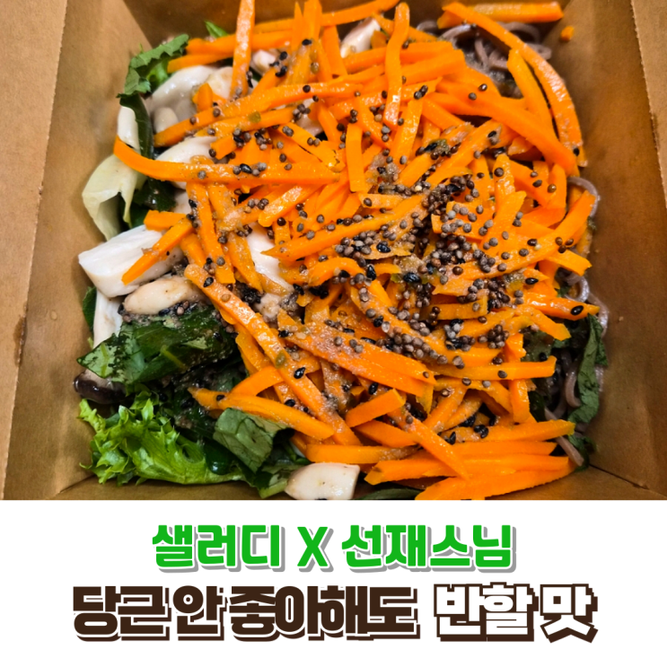  샐러디 선재스님 신메뉴 후기고추간장 당근 국수 생각보다 더 맛있었던 비건 한 끼