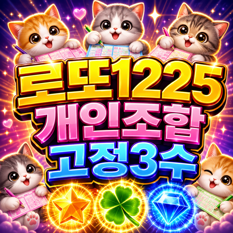  2026 로또 1225회 모의번호 개인조합 고정3수 해외로또 핵심은!? 