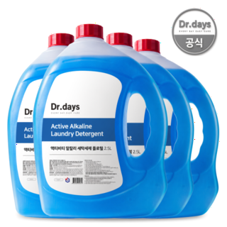  알칼리 세탁세제 플로럴 2.5L 4개 - 쉰내 제거 대용량 액체