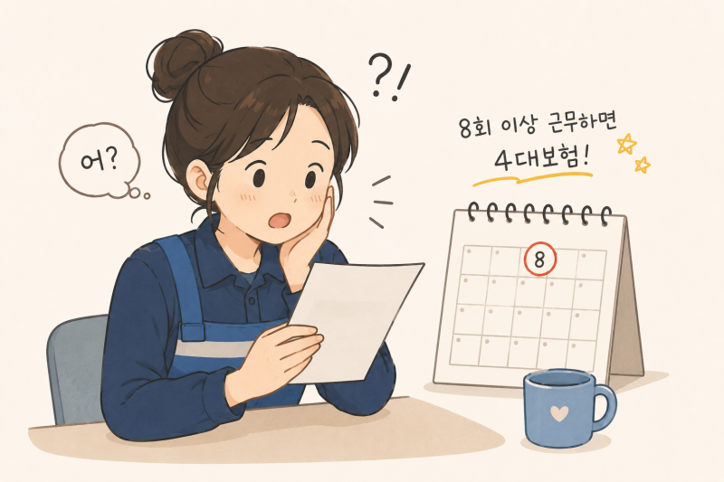 쿠팡 알바, 한달 8번 일하면 급여 줄어드는 이유 - 4대보험의 비밀 (급여 명세서 비교, 초보자 ....