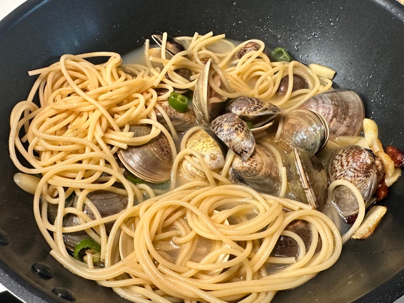 코스트코 백합조개 술찜 파스타 레시피(with.하트 바게트빵)