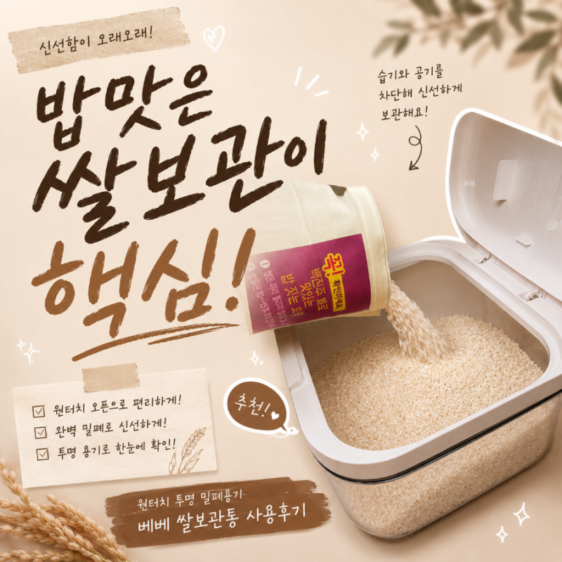 쌀 냉장보관 '이것' 모르면 큰일납니다! 쌀보관 밀폐용기에 제대로 하는 방법