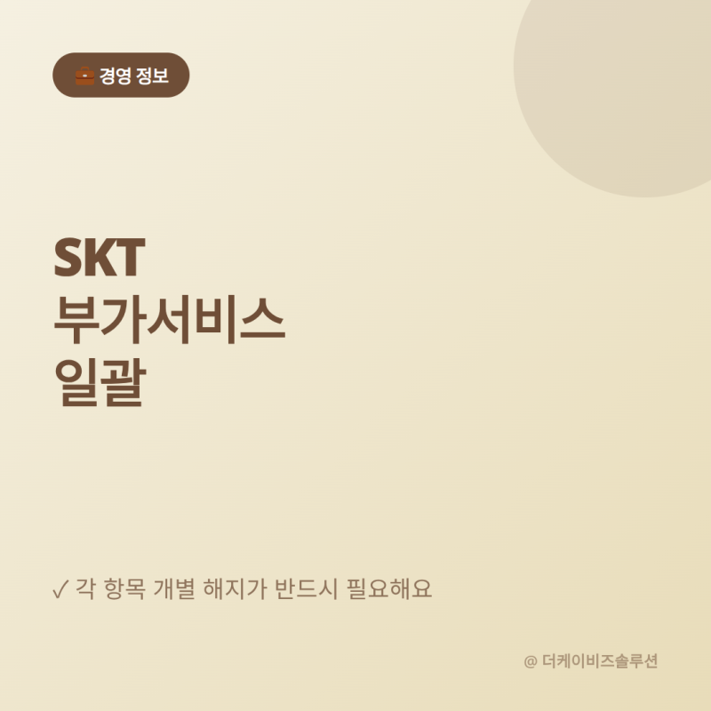 SKT 부가서비스 일괄 조회·해지 완전 정리