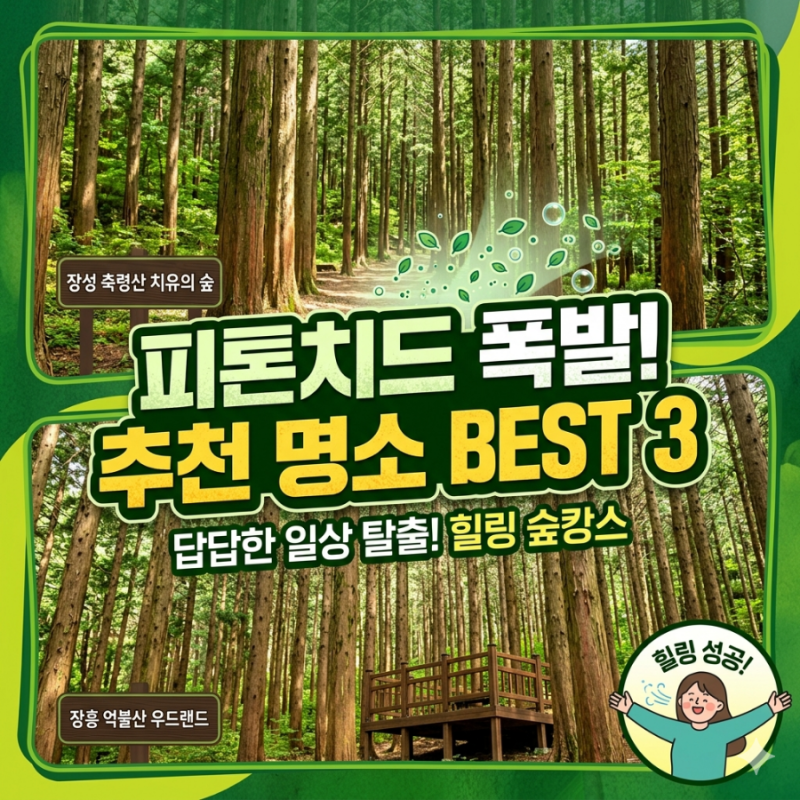 [국내 여행] 답답한 일상 탈출! 피톤치드 가득한 전국의 명품 편백나무 숲 BEST 3