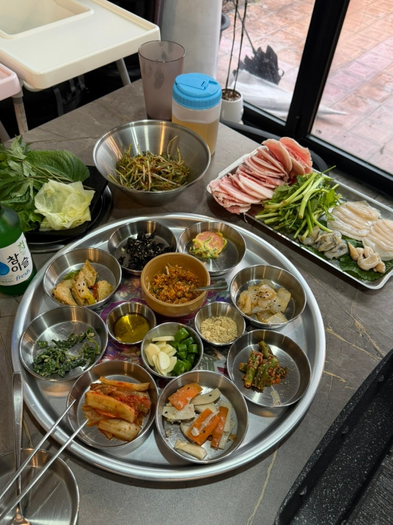 [순천 금당 맛집]옛날 삼겹살 2호점, 대패삼겹 야장 기본 상차림 잘나오는 고깃집 맛집 내돈....