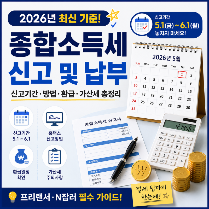 [란니/정보공유] 2026년 종합소득세 신고기간부터 누락 가산세·수정신고까지 최신 기준 정리!....