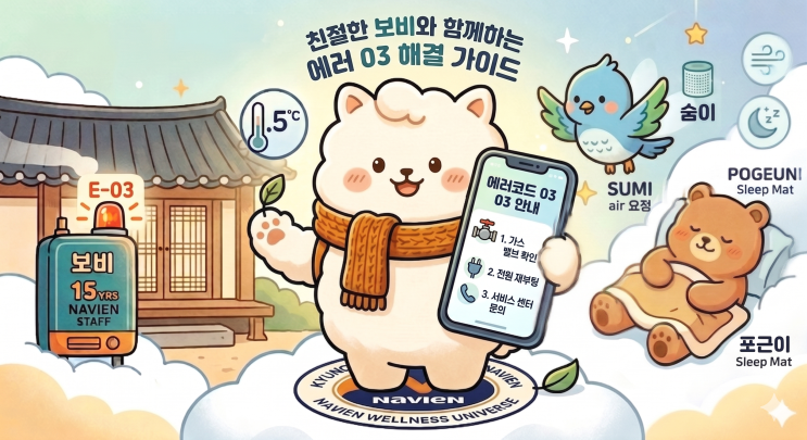  [경동나비엔공식] 보일러 에러코드 03번 발생 원인과 1분 자가조치 방법