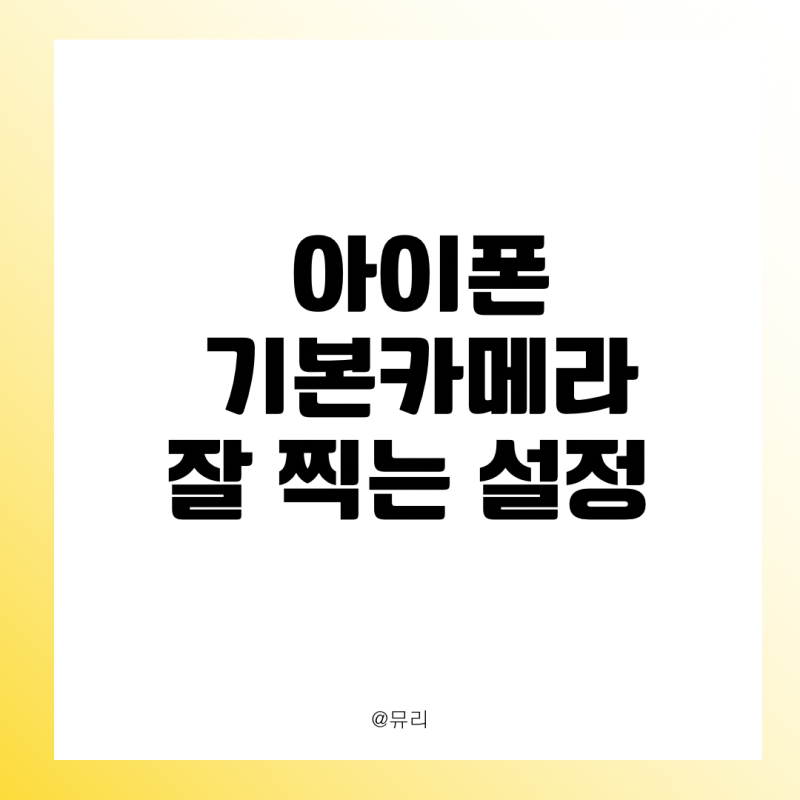 아이폰 기본카메라 잘 찍는 설정