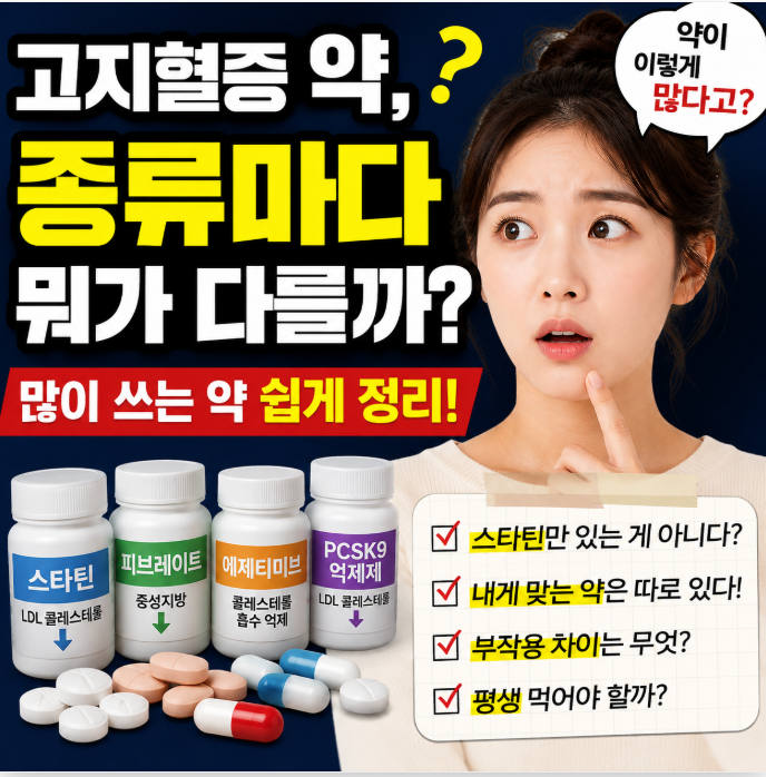 고지혈증 약, 종류마다 뭐가 다를까? 많이 쓰는 약 쉽게 정리